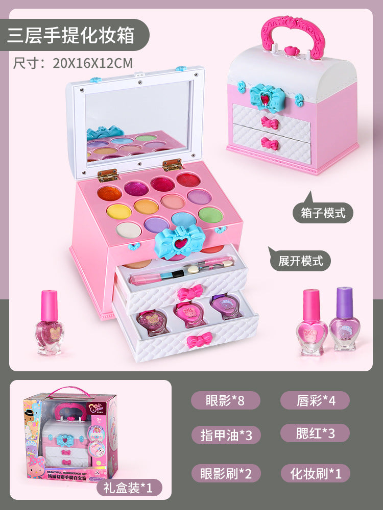 Children's Cosmetics Toy Girl Princess Makeup Toy Handbag Bag Set