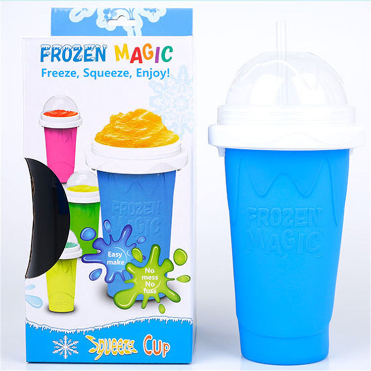 Smoothie cup double-layer silicone pinch cup summer thirst quenching ice cup