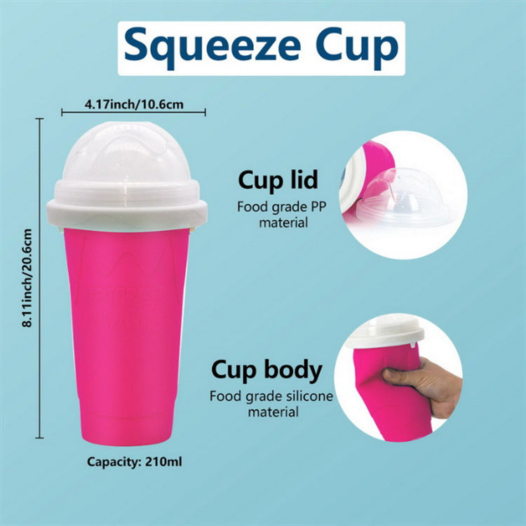 Smoothie cup double-layer silicone pinch cup summer thirst quenching ice cup